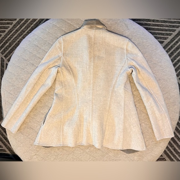 LAFAYETTE 148 New York Sz 2 Wool & Cashmere Reversible Dark&Lt Grey Swing Jacket - Picture 6 of 11